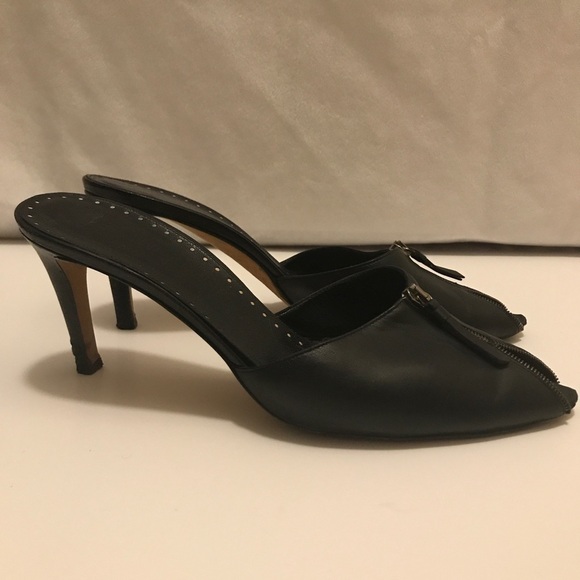 VTG Yves Saint Laurent Zipper Peep Toe Heels - Picture 5 of 10